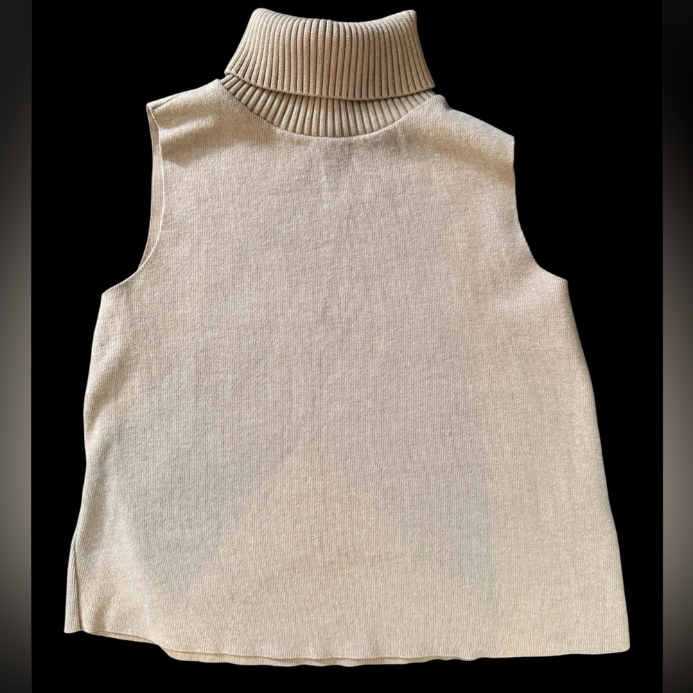Zara Ribbed Knit Turtleneck in Tan